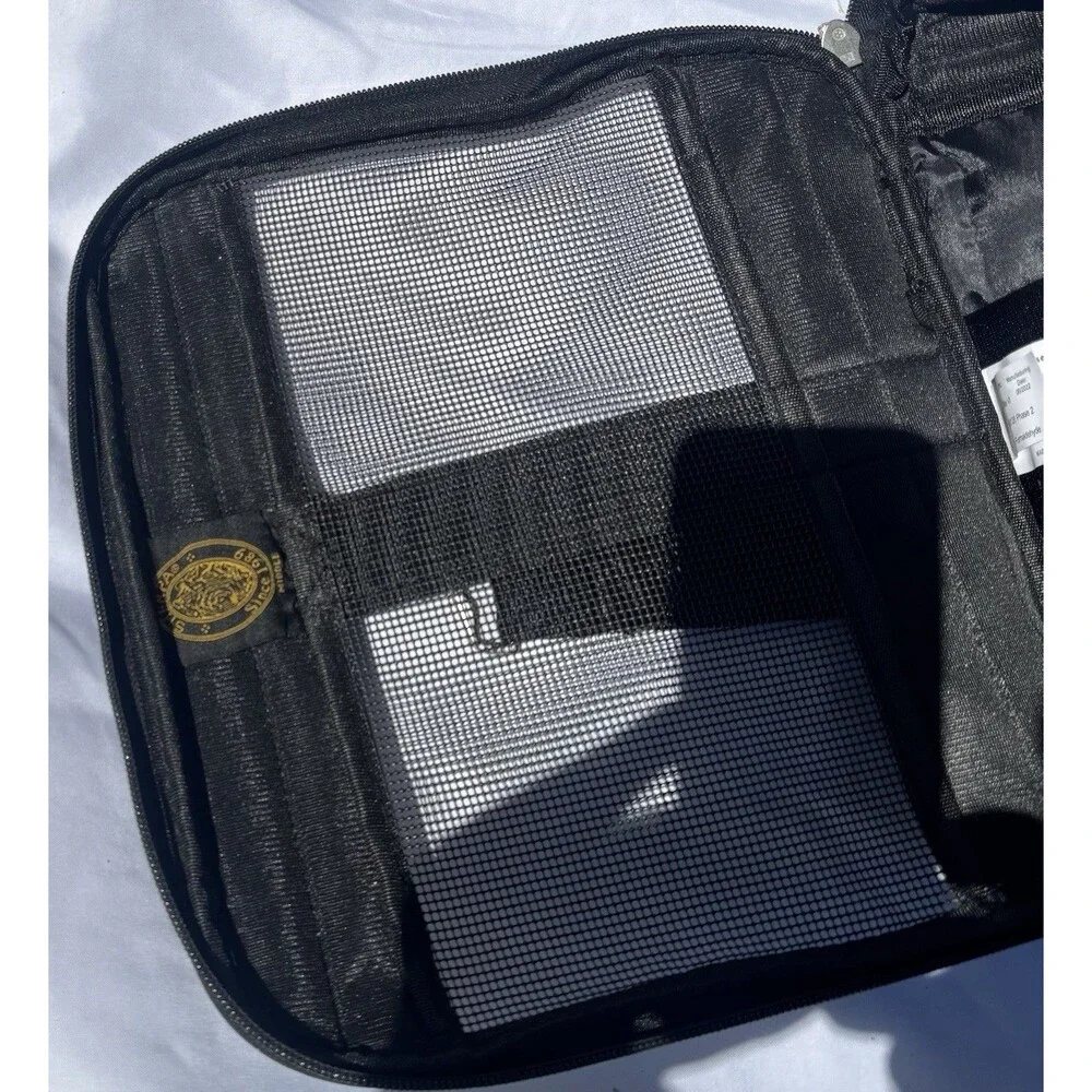Original Deluxe Black Fabric Pet Carrier Bag Mesh Panels Strap
